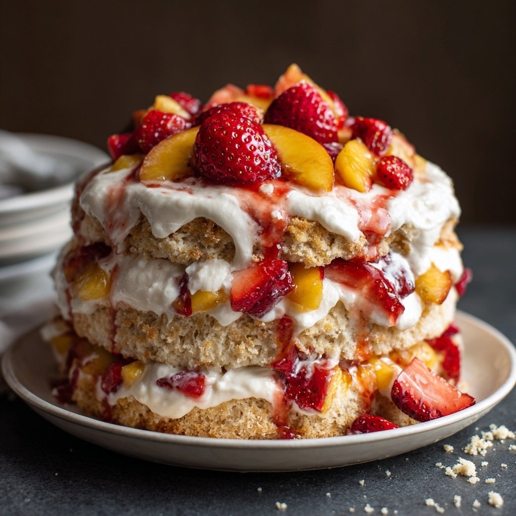 Ginger Peach Strawberry Shortcake