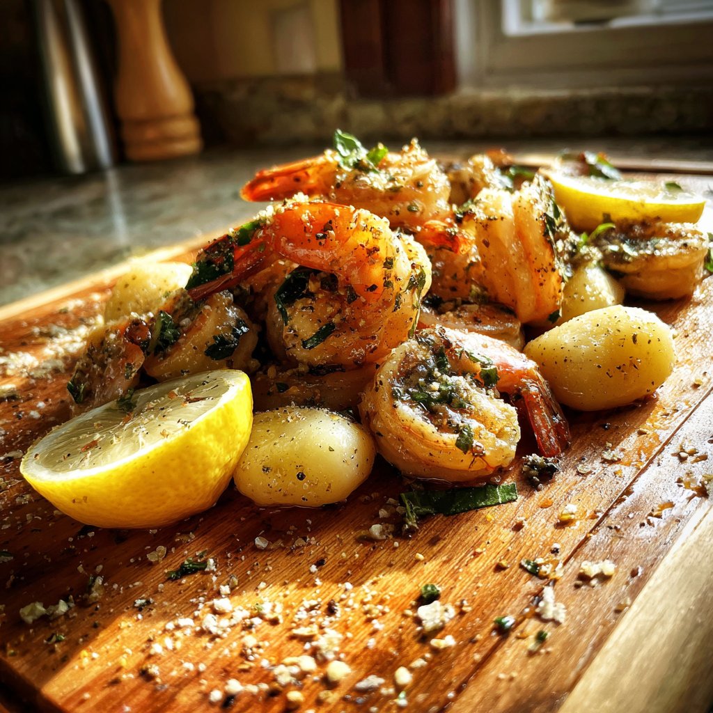 Lemon Garlic Shrimp and Gnocchi