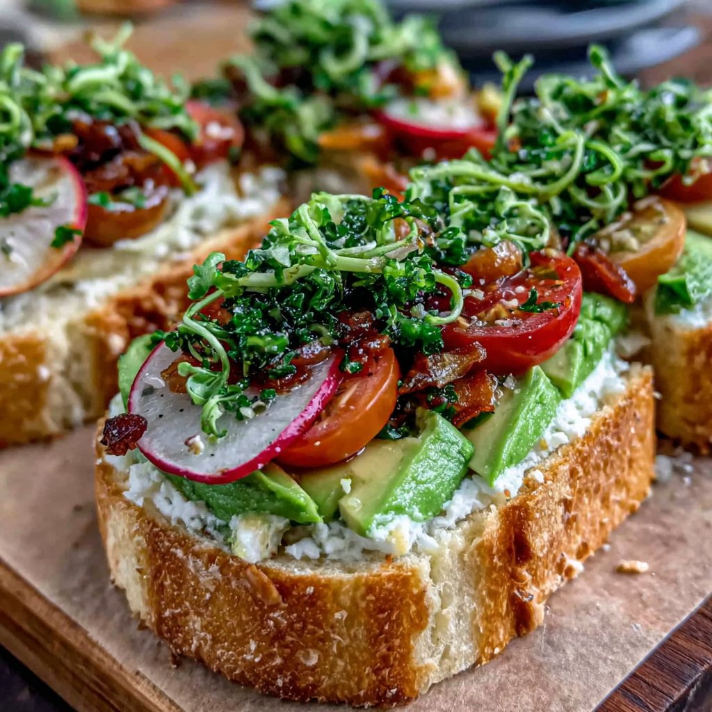 Open-Faced Spring Veggie Sandwich