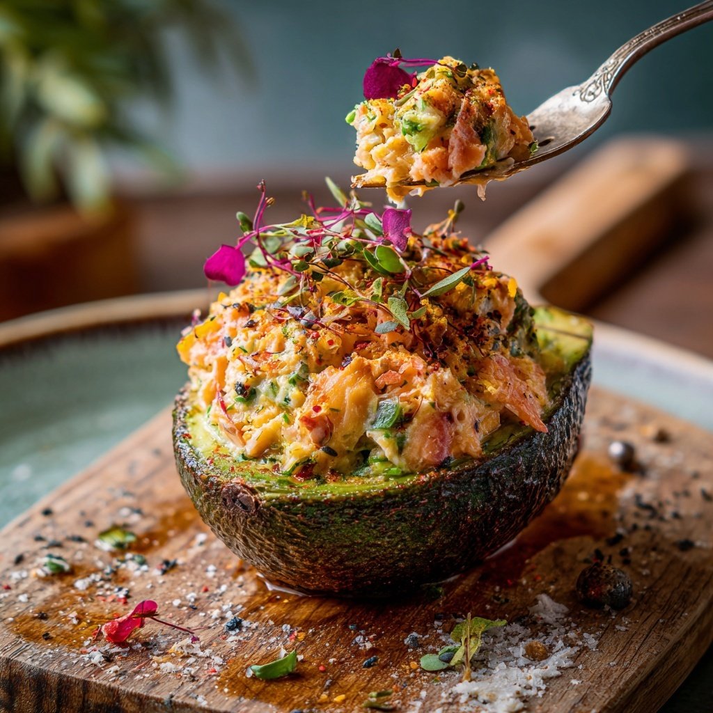 Stuffed Avocado with Salmon Tartar