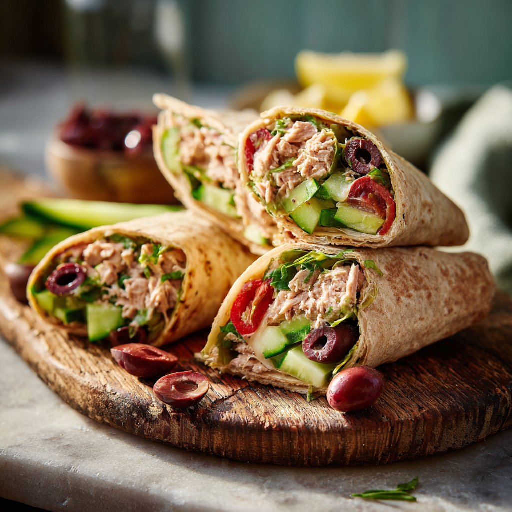 Spicy Mediterranean Tuna Salad Wrap