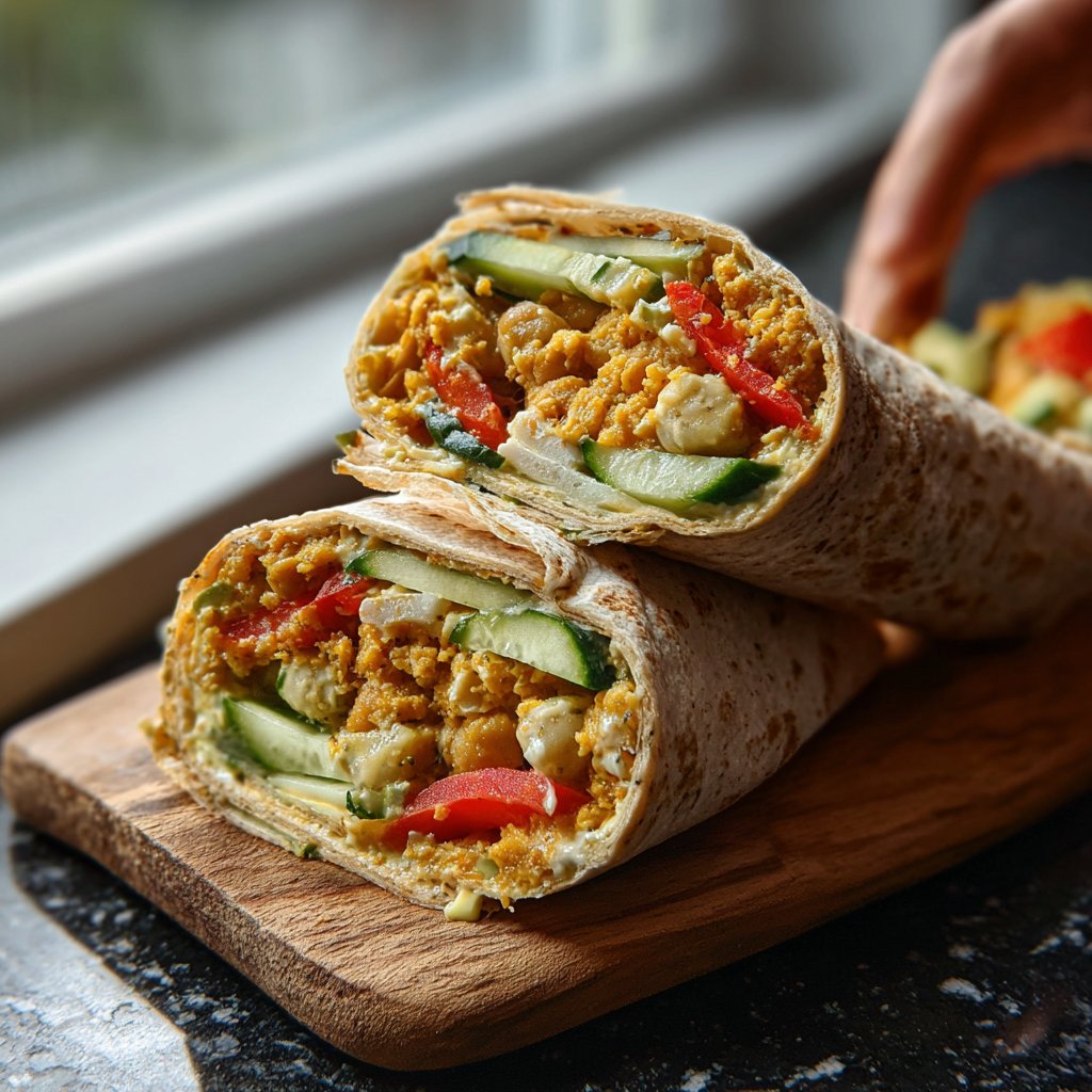 Mediterranean Cucumber & Chickpea Wrap